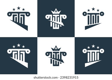 collection of lawyer logo design bundle with creative concept Premium Vector