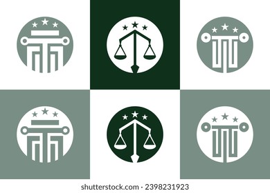 colección de diseños de logotipo de abogado conjunto con concepto creativo Premium Vector