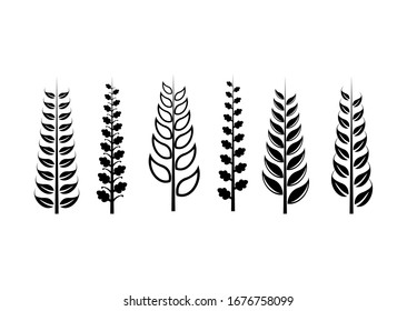 collection of leaf branch logo icon design vector illustration