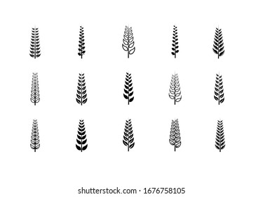 collection of leaf branch logo icon design vector illustration