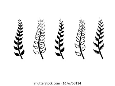 collection of leaf branch logo icon design vector illustration