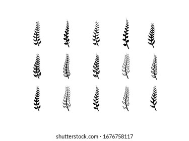 collection of leaf branch logo icon design vector illustration