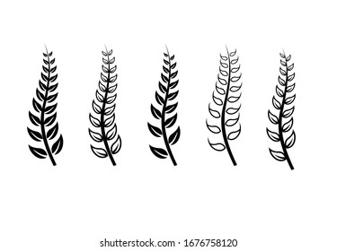 collection of leaf branch logo icon design vector illustration