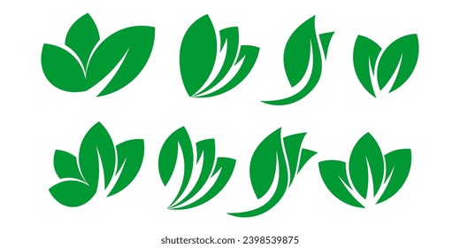 collection of leaf logos and several variations