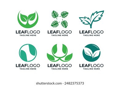 Colección del diseño del logo de la plantación de hojas