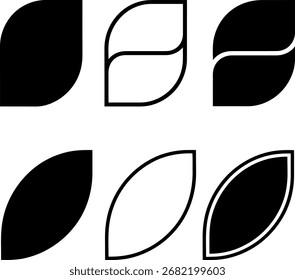Collection of leaf vector icons in diverse graphic styles concept design