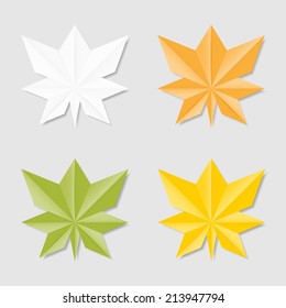 Collection of leaves in origami style for your design