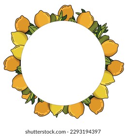 Colección de la invitación de bienvenida de la tarjeta de wreath del resorte de ramo de limón y del conjunto de verano