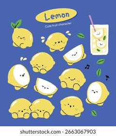 Colección de ilustraciones de personajes de limón