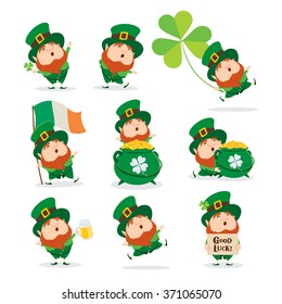 Collection of Leprechaun for Saint Patricks design.