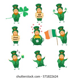 A collection of Leprechaun for Saint Patricks design.