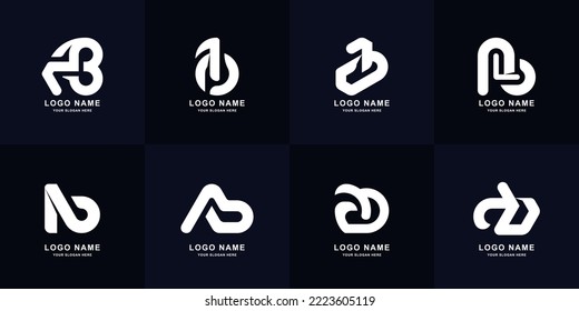 Collection letter AB or BA monogram logo design