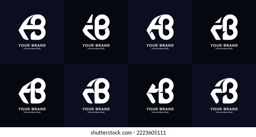 Diseño del logotipo de la letra de colección AB o HB
