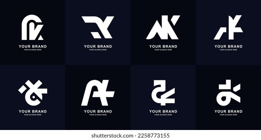 Collection letter AK or KA monogram logo design
