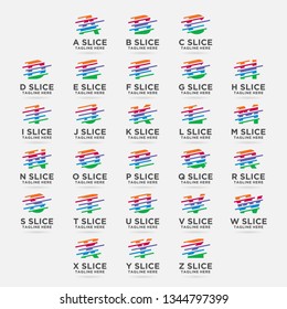 Collection of Letter A-Z logo with slice design