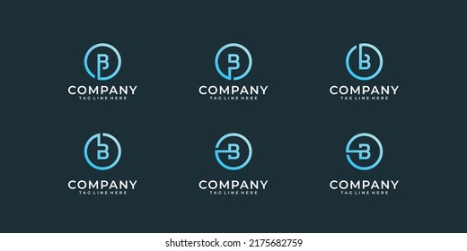 Collection of letter b logo design inspiration template. Good for icon, brand, identity, circle, monogram, and business