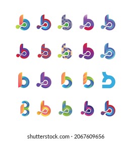 Collection of letter b logos with various and unique styles.