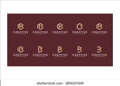 collection of letter b monogram logo design	
