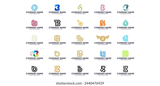 collection of letter B monogram logo designs for companies