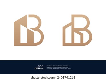 Collection of letter B real estate logo designs.