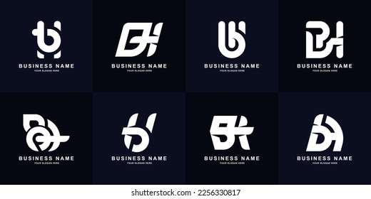 Collection letter BH or HB monogram logo design
