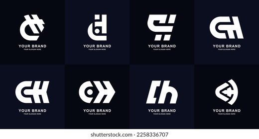 Collection letter CH or HC monogram logo design