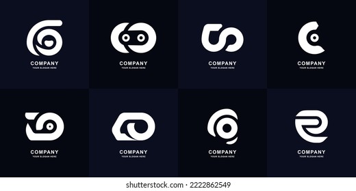 Collection letter CO or OC monogram logo design