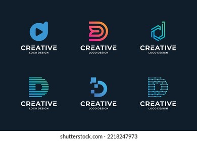 Collection of letter D logo design. Letters D logo symbol vector template.