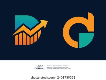 Collection of Letter D logo designs for business finance and investment.