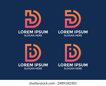 colección de logotipos de letras d