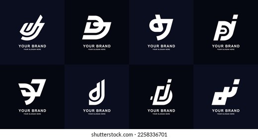 Collection letter DJ or JD monogram logo design