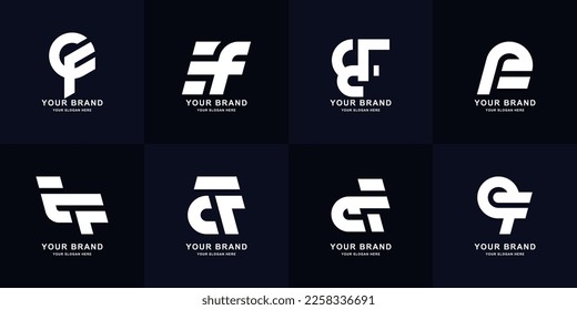 Diseño del logotipo de la letra de colección EF o FE en monograma