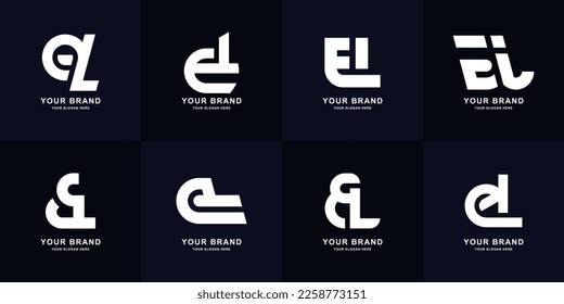 Collection letter EL or LE monogram logo design