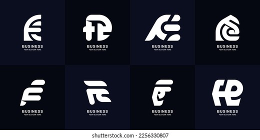 Collection letter FE or EF monogram logo design