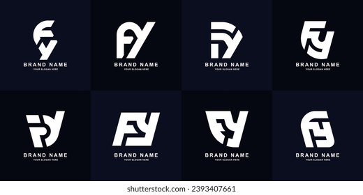 Collection letter FY or YF monogram logo design