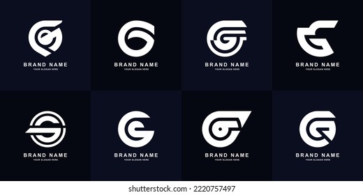 Diseño del logotipo de la letra de colección G en monograma