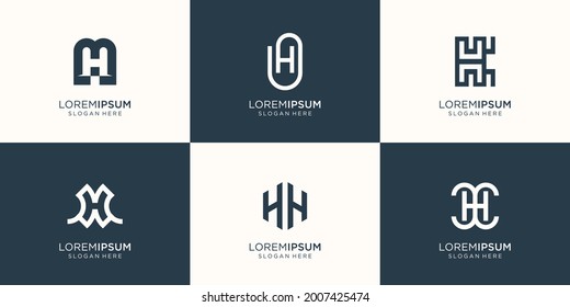 collection letter H logo design template.icon for business of identity,corporate,mega bundle design.