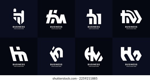 Collection letter HM or MH monogram logo design