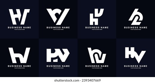 Collection letter HV or VH monogram logo design
