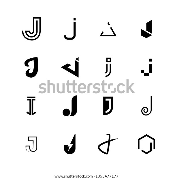 Collection Letter J Logo Design Template Stock Vector Royalty Free