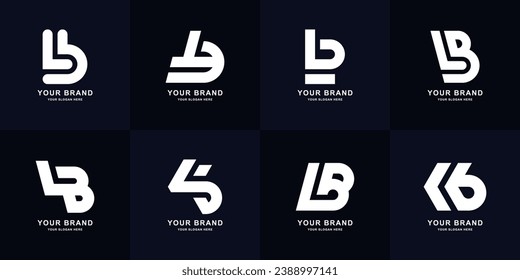 Collection letter LB or BL monogram logo design