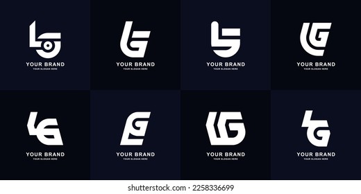 Collection letter LG or GL monogram logo design