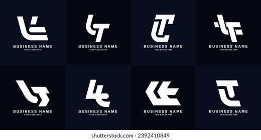 Collection letter LT or TL monogram logo design