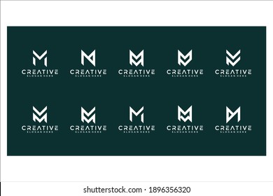 collection of letter m monogram logo design	
