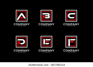 colección de diseños de logotipo de monograma de letras en plano abstracto moderno minimalista para empresas