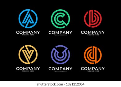 collection of letter monogram logo designs in abstract modern for business