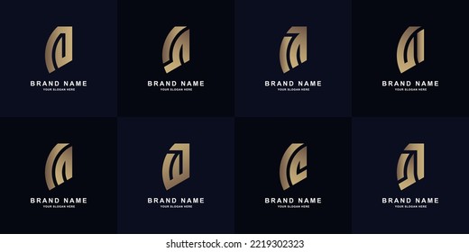 Collection letter a monogram logo template design