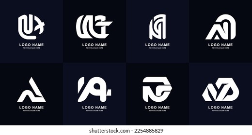 Collection letter NA or AN monogram logo design