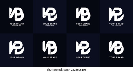 Diseño del logotipo de la letra de colección NB o VB