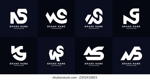 Collection letter NS or SN monogram logo design
